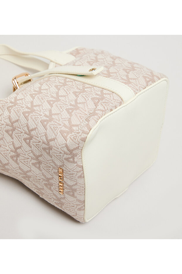 Monogram Patterned Pu Bucket Bag - 6