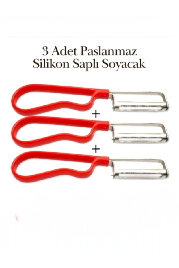 3 Pcs Silicone Handle Metal Side Peeler Potato Vegetable Stainless Steel Vegetable Peeler