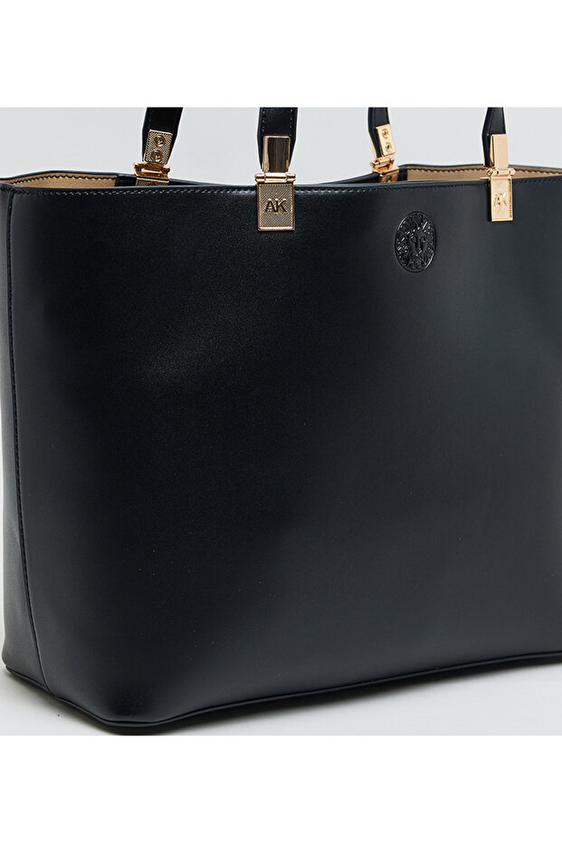 Solid Pu Zip Closure Tote Bag - 4