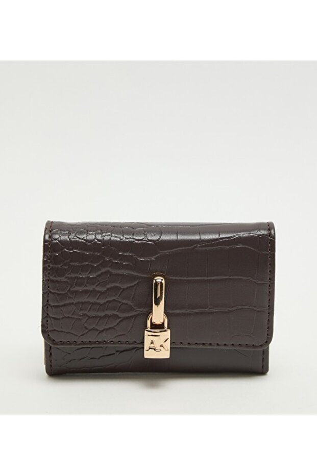 Croc Textured Flap Wallet