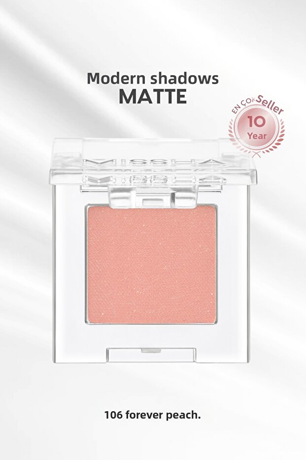 ظلال عيون فردية ذات ملمس ناعم من Modern Shadow Matte - غير قابلة للانسكاب (106 Peach Forever)