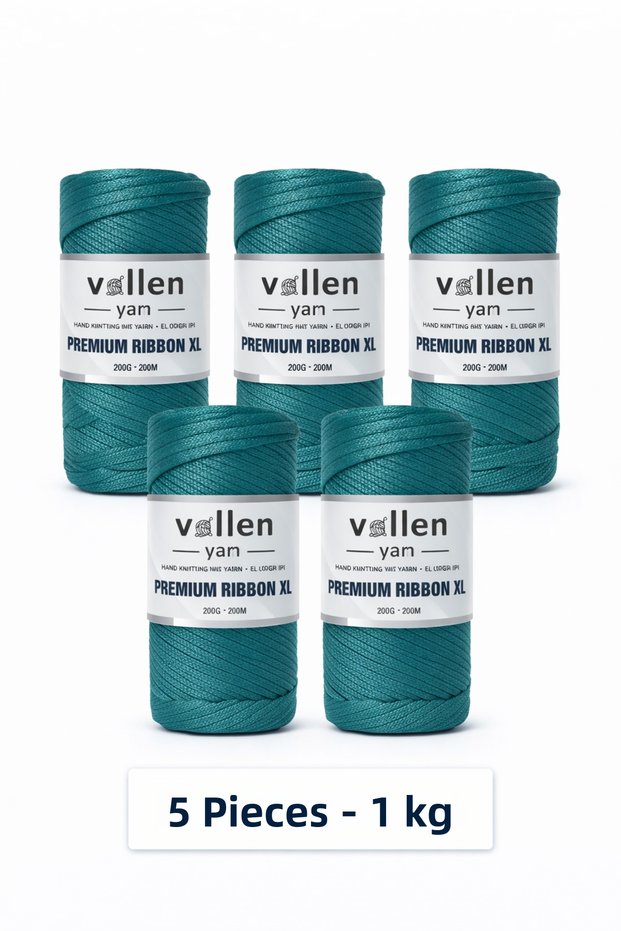 5 Pieces Premium 1000 g/4 mm Polyester Ribbon Cord, Macramé Cord, Bag Cord, Hobby Cord, Placemat Cord