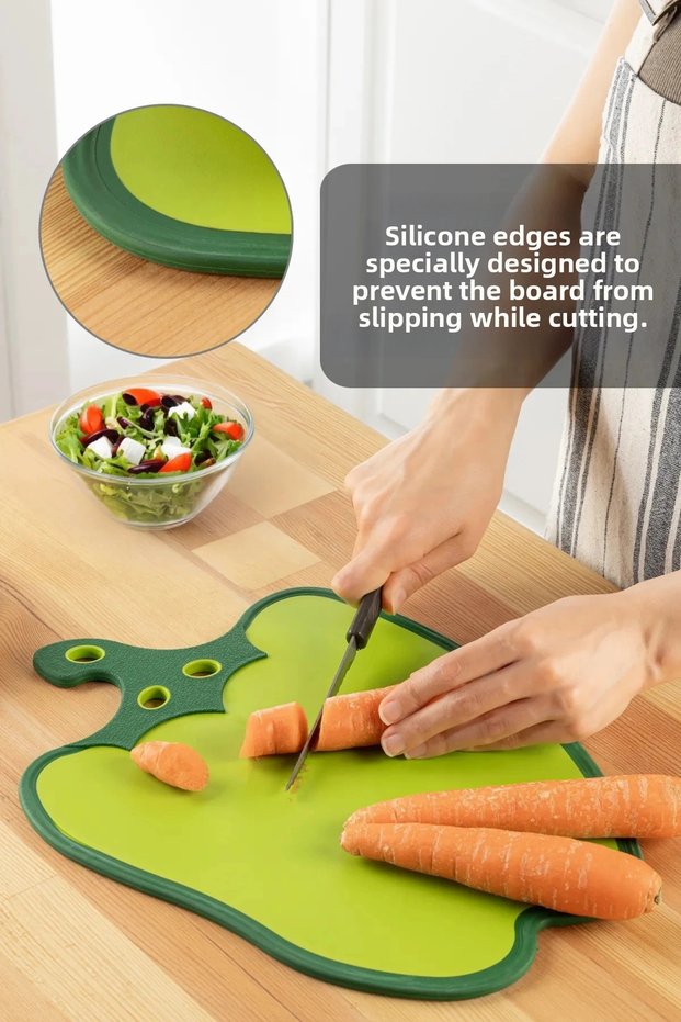 Non-Slip Cutting Board with Stuffed Pepper Figure Chopping Board