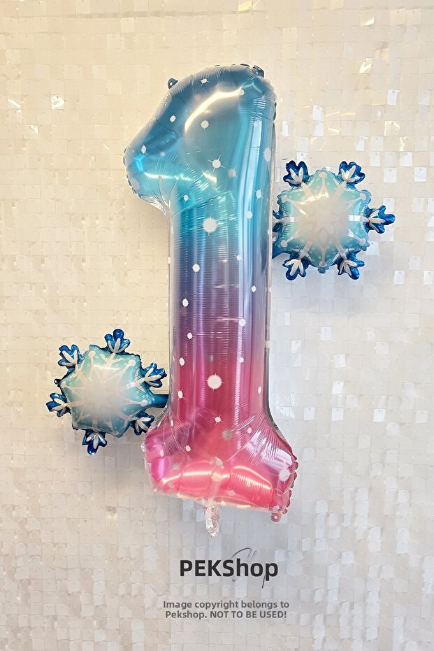 Frozen Birthday Balloon Set with Snowflake Age Balloons