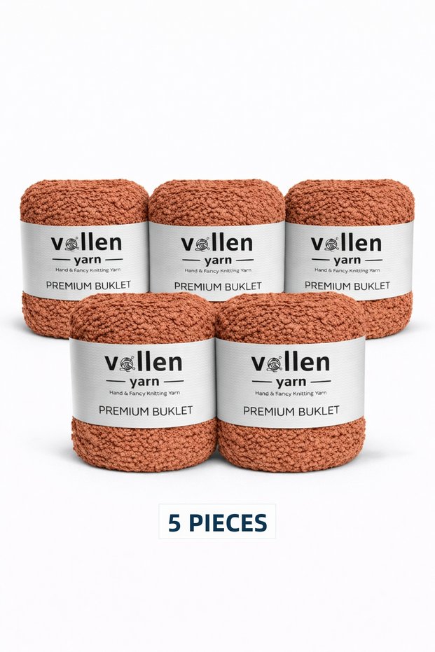 Premium Buklet Yarn 5 Pcs 100 g 150 m | Soft, Lightweight, and Shiny Texture | Luxury Hand Knitting Yarn