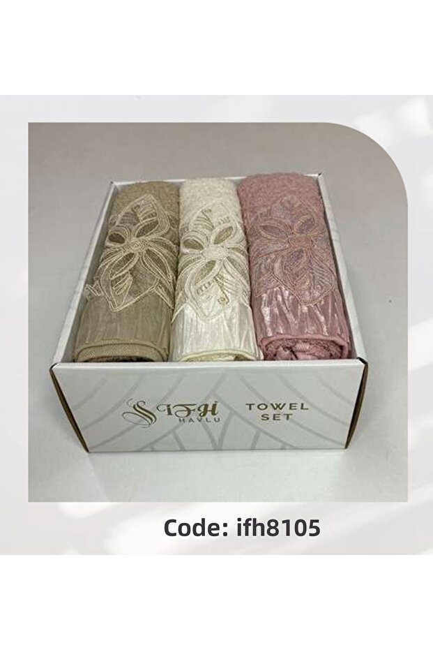 منشفة مطبخ مطوية 3 قطع 50 × 90 سم في علبة