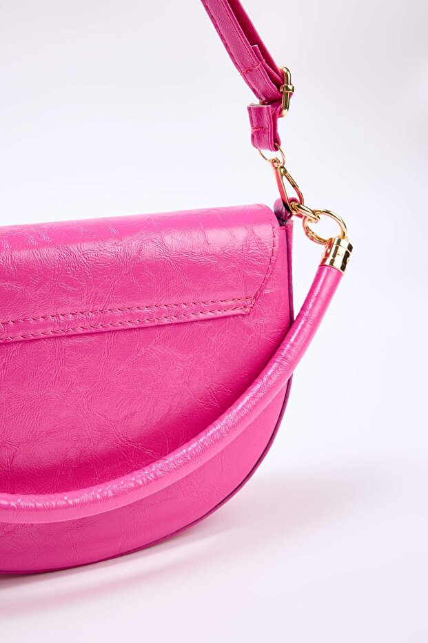 Pembe Metal Toka Detaylı Kadın Mini Boy City Omuz Çanta TAKAW26OC00022 - 4