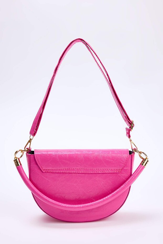 Pembe Metal Toka Detaylı Kadın Mini Boy City Omuz Çanta TAKAW26OC00022 - 3