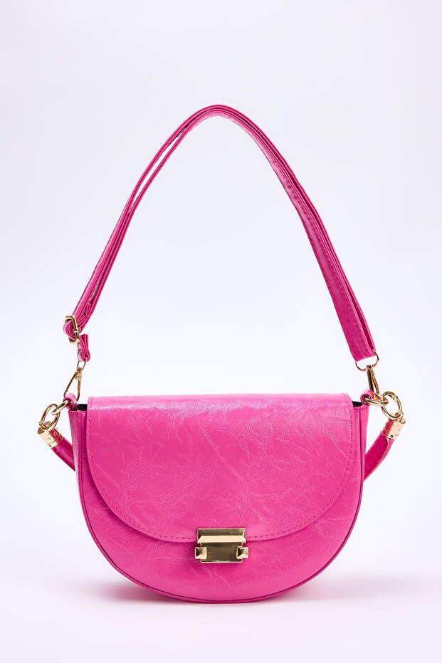 Pembe Metal Toka Detaylı Kadın Mini Boy City Omuz Çanta TAKAW26OC00022 - 1