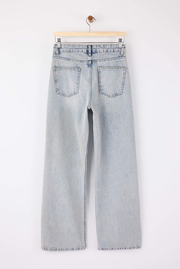 Açık Mavi Yüksek Bel Geniş Paça Wide Leg Jeans TWOSS26JE00044 - 6