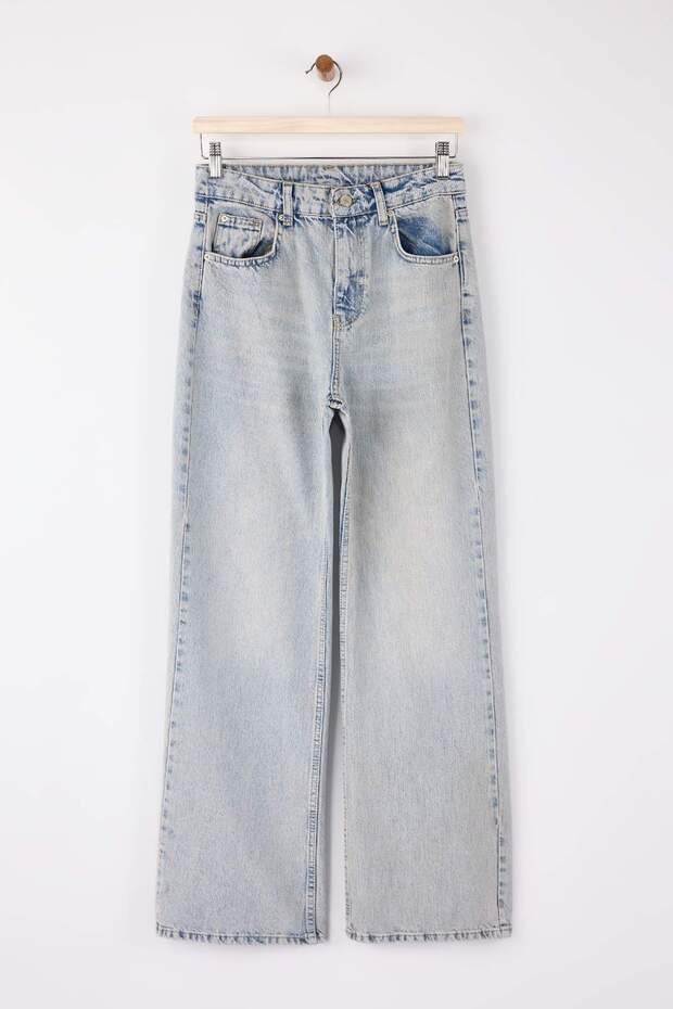 Açık Mavi Yüksek Bel Geniş Paça Wide Leg Jeans TWOSS26JE00044 - 5