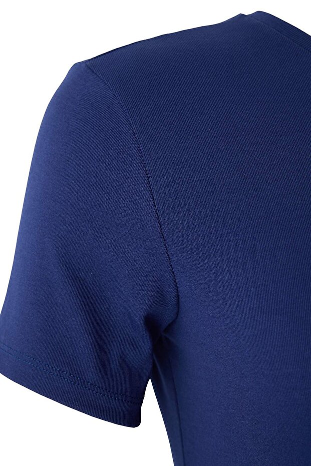 Lacivert Fitted/Vücuda Oturan Fitilli Esnek Örme Alt-Üst Takım TBBSS25CP00024 - 6
