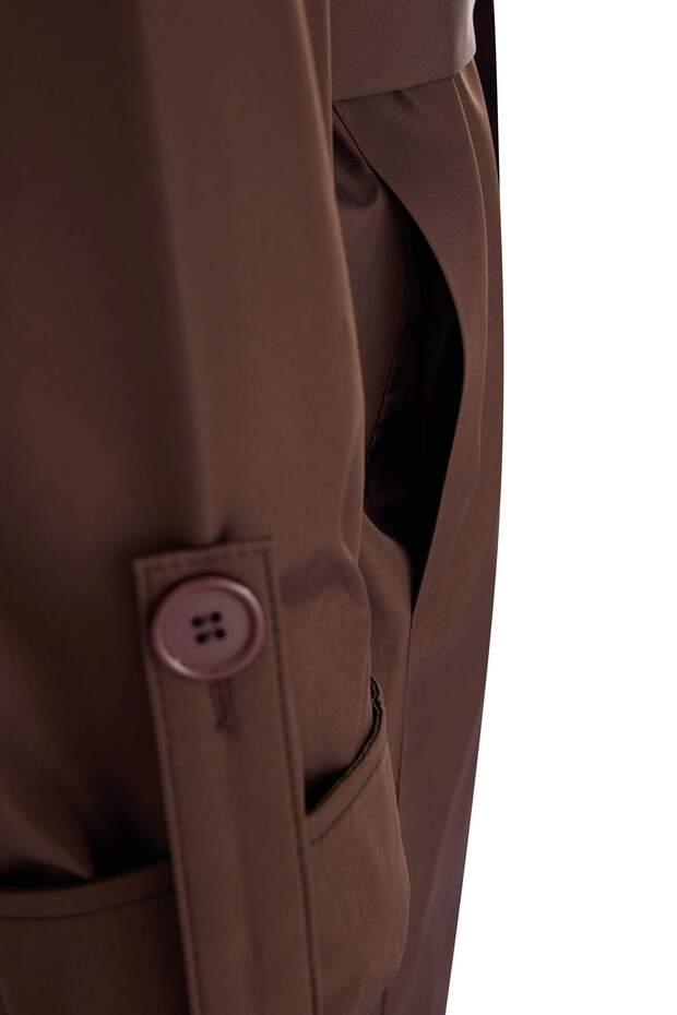 Kahverengi Oversize Büyük Beden Trençkot TBBSS25BM00001 - 12