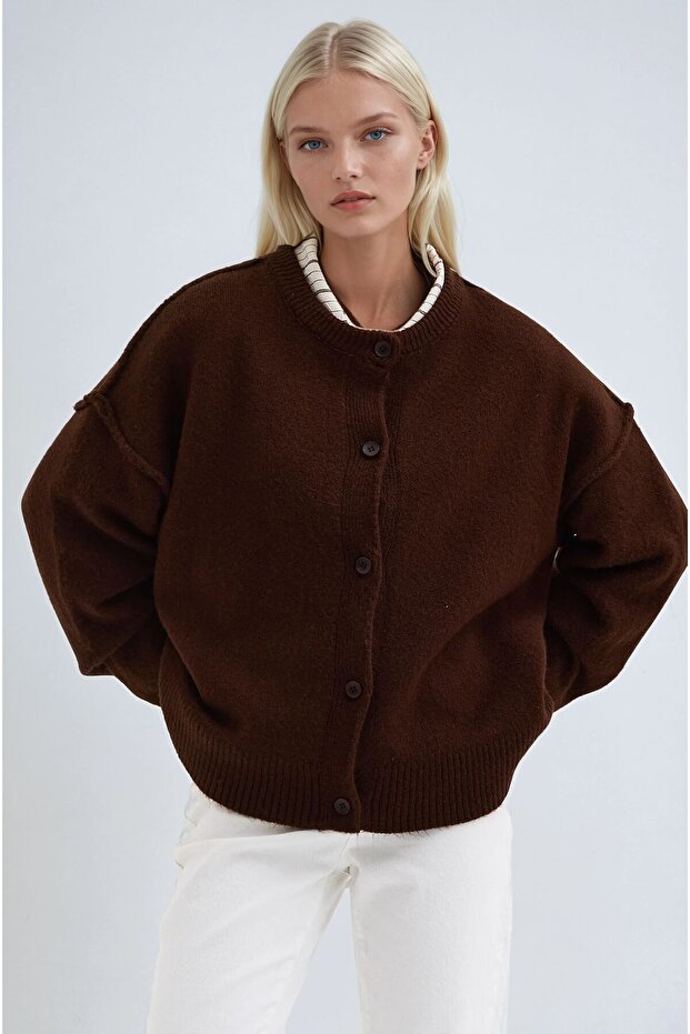 Dikiş Detaylı Basic Triko Hırka 5193 - 2