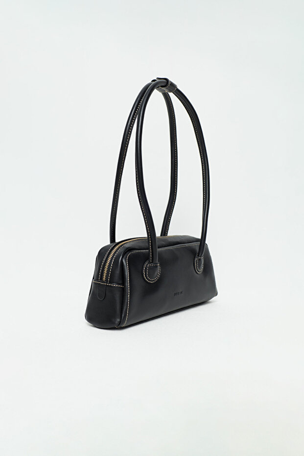 SİYAH SOFT BAGET ÇANTA - 2