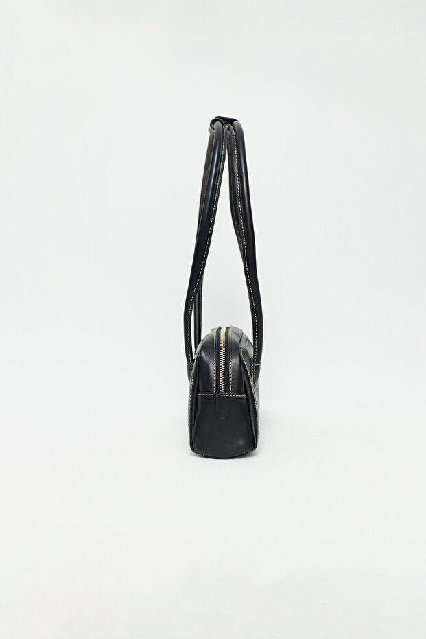 SİYAH SOFT BAGET ÇANTA - 5