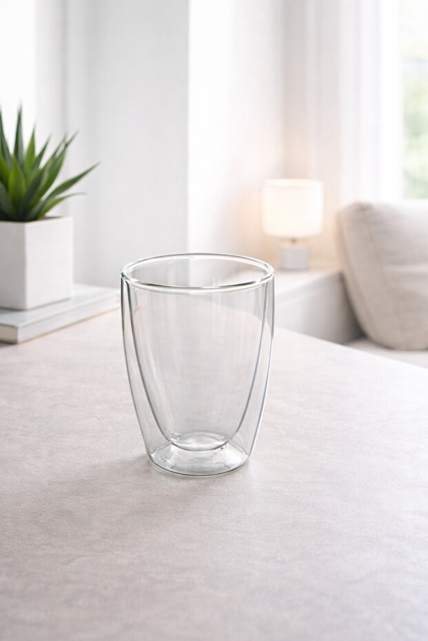 350ml Double Glazed Double Walled Glass Cup Home Office Cup Double Wall Thermal Insulated Glass Cup
