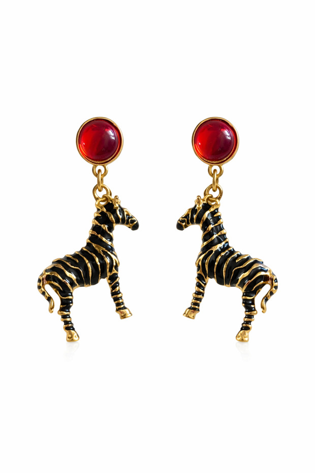 Wild Charm Zebra Earrings