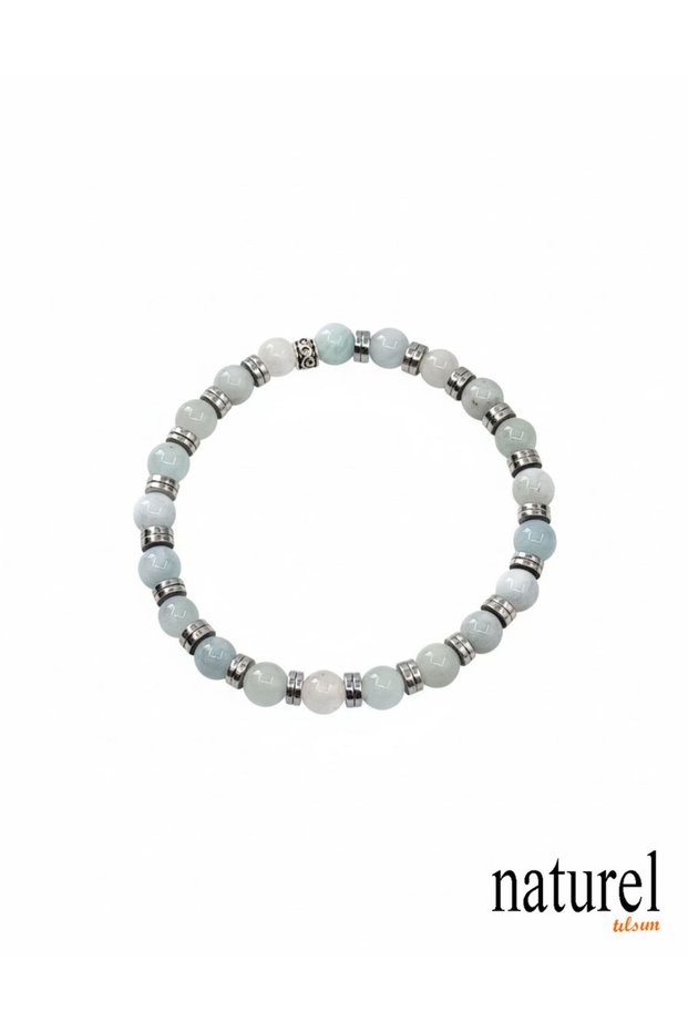 Original Aquamarine 6mm Natural Stone Unisex Bracelet