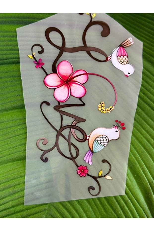 Iron-On Floral Birds Transfer Print Arma 20X10 cm