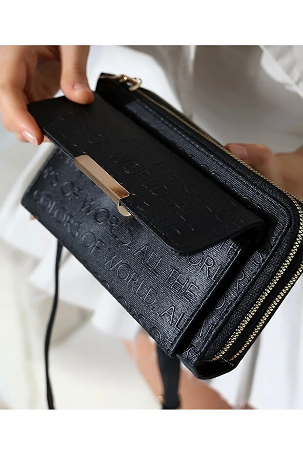 Kadın Siyah Cüzdan Çanta - 3