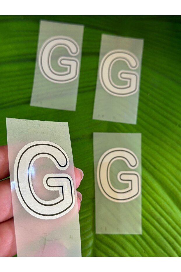 4 Pieces Iron-On Letter g Transfer Printing Embroidery 5X4 cm Gray