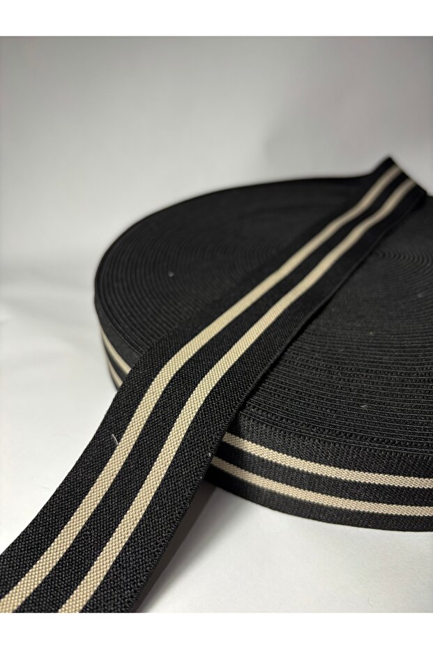 SİYAJ BEJ ÇİZGİLİ ÖRME ŞERİT - 7