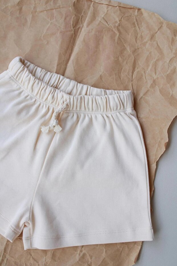 Krem Basic Şort - 8