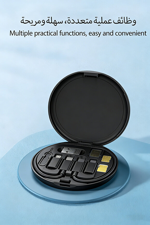 Data Cable Multi-Functional Adapter 60W Fast Charging Cable Android Converter SIM Memory Card IPhone - 3