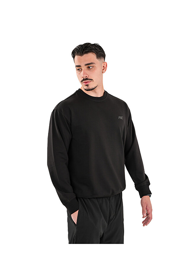 Basic Sweatshirt Siyah - 4