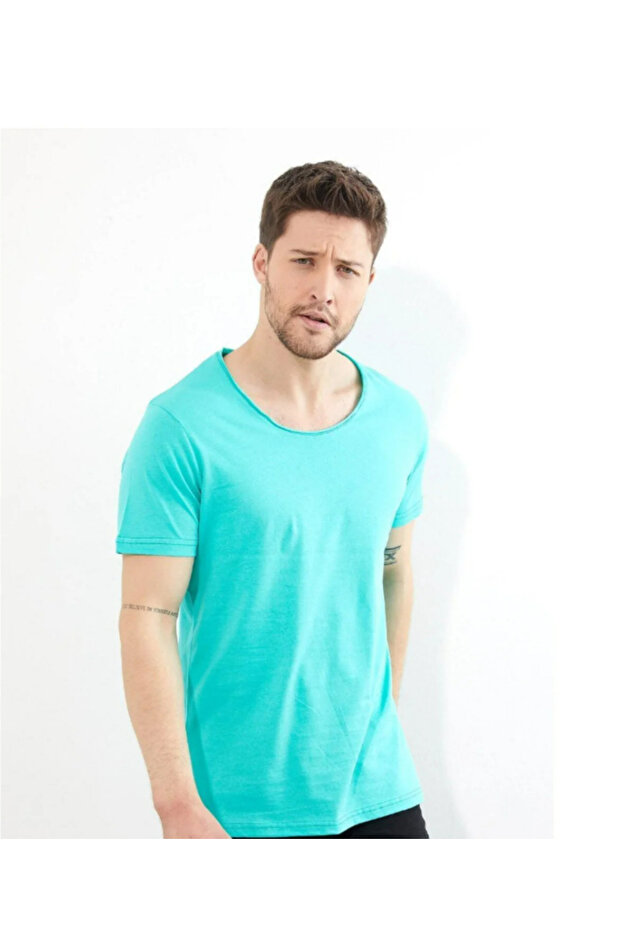 Erkek Bisiklet Yaka Basic T-shirt - 5