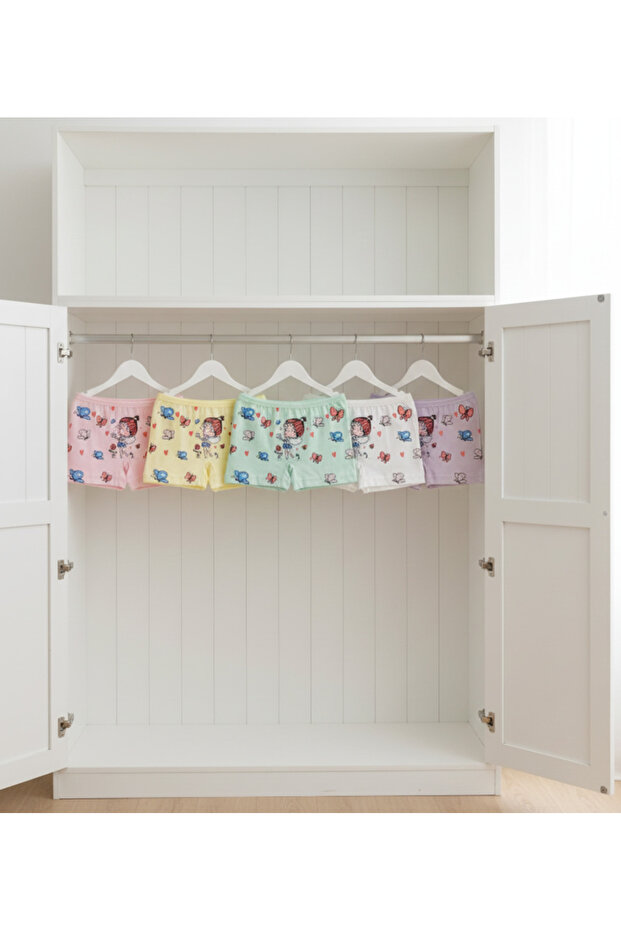 Girls' Printed Boxer 100% Cotton 6-Pack Economical Pack, Quality and Affordable