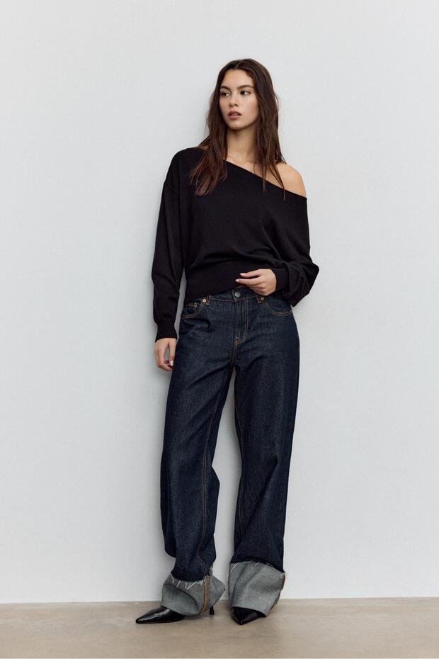 Geniş yaka triko kazak - 2