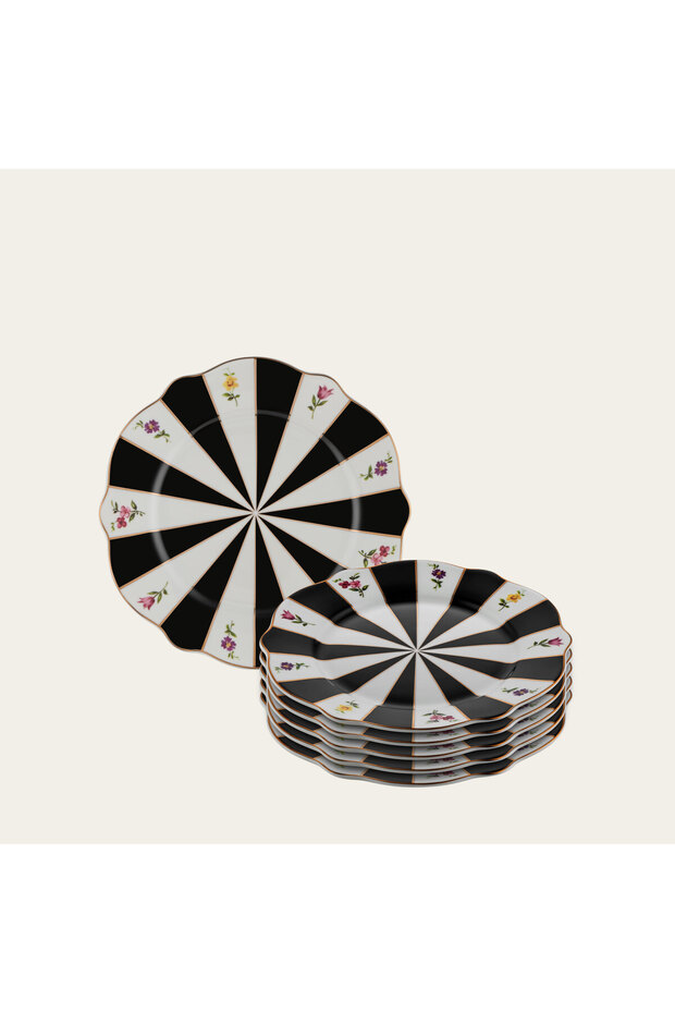 ACEM SİYAH 6'LI TATLI TABAK 17 CM - 1