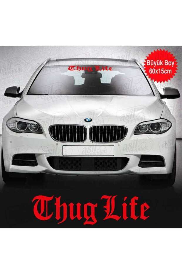 Thug Life، Thuglife ملصق أبيض كبير الحجم للزجاج الأمامي، سيارة، ملصق، ملحق، ضبط، معدل، تزوير