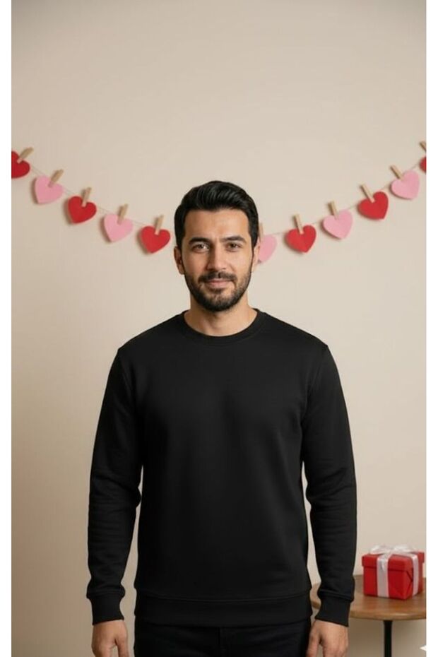 سترة رجالية أساسية بياقة مستديرة وتصميم فضفاض من قماش البيكيه - 3