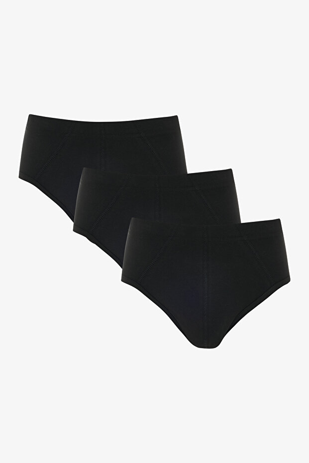 Erkek Basic Tape Siyah 3'lü Slip - 1