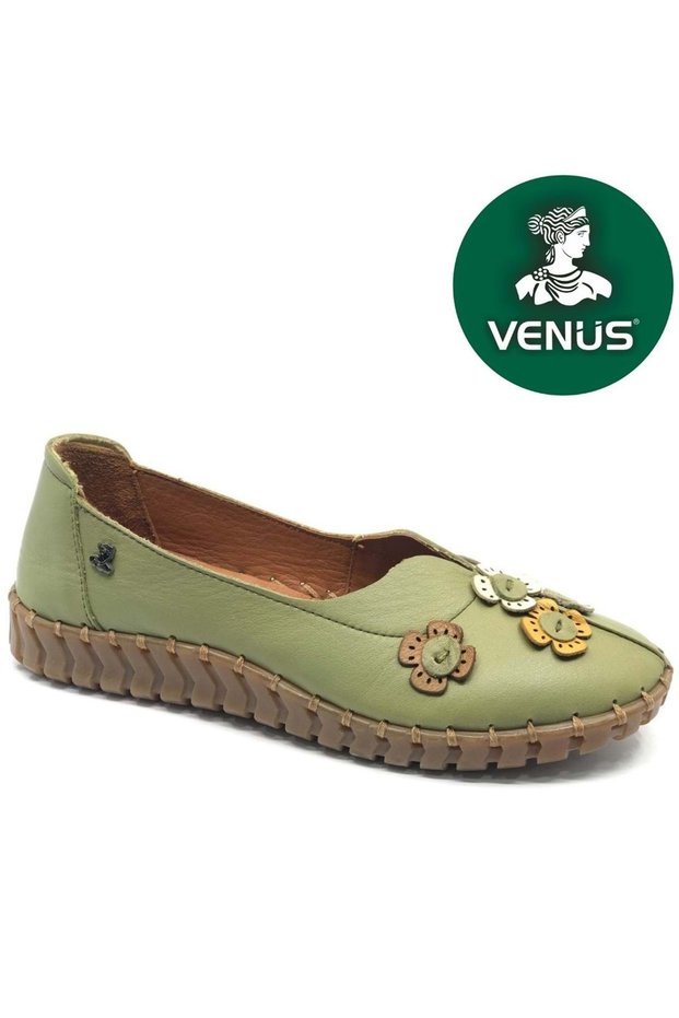 Itron Genuine Leather Orthopedic Women's Casual Shoes Green