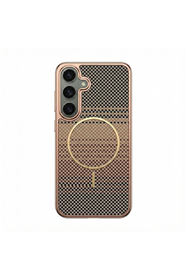 Samsung Galaxy S24 Fe Compatible Case Vionix M-Safe Silicone Case Brown