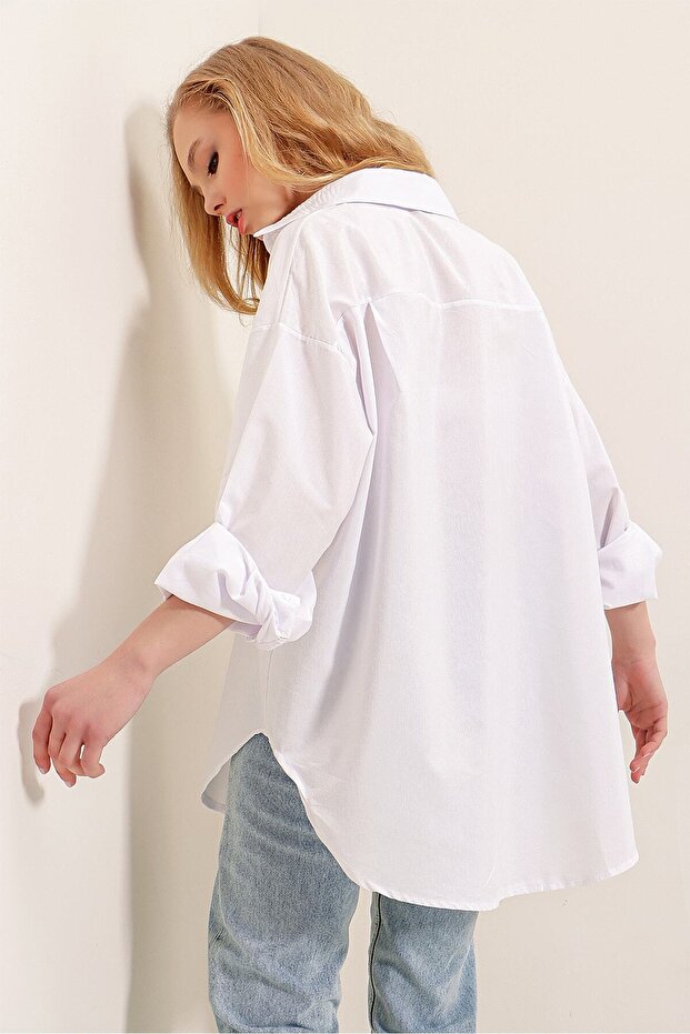 Oversize Uzun Patsız Basic Gömlek - 5