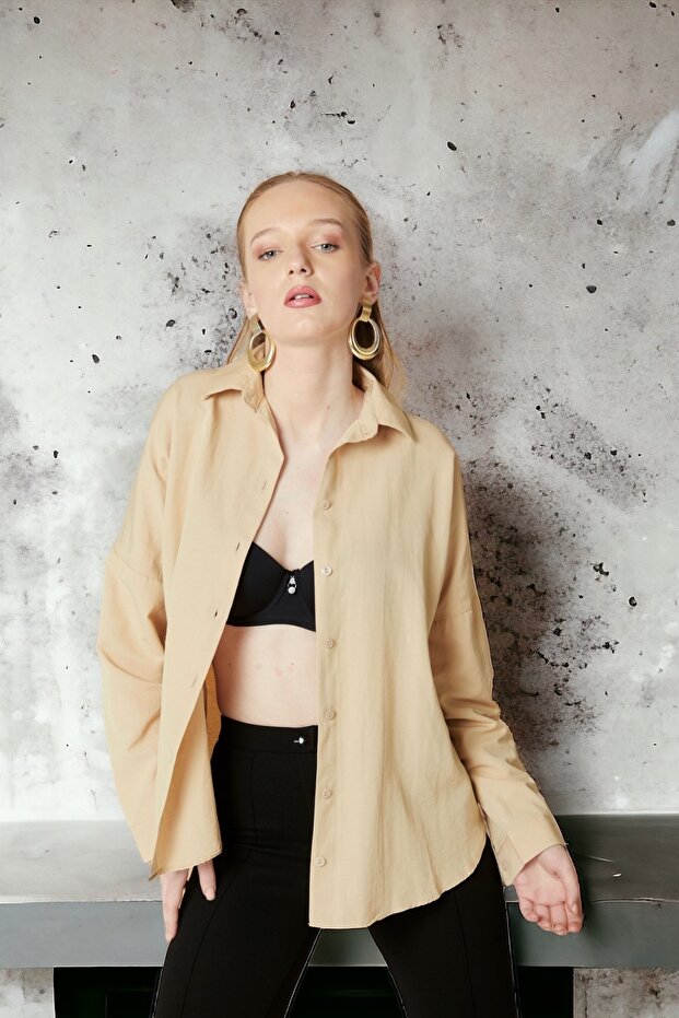 Oversize Uzun Basic Gömlek - 3