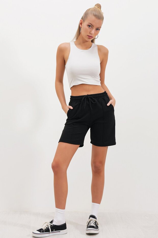 Önü Çimalı Bağcıklı ŞORT - 3