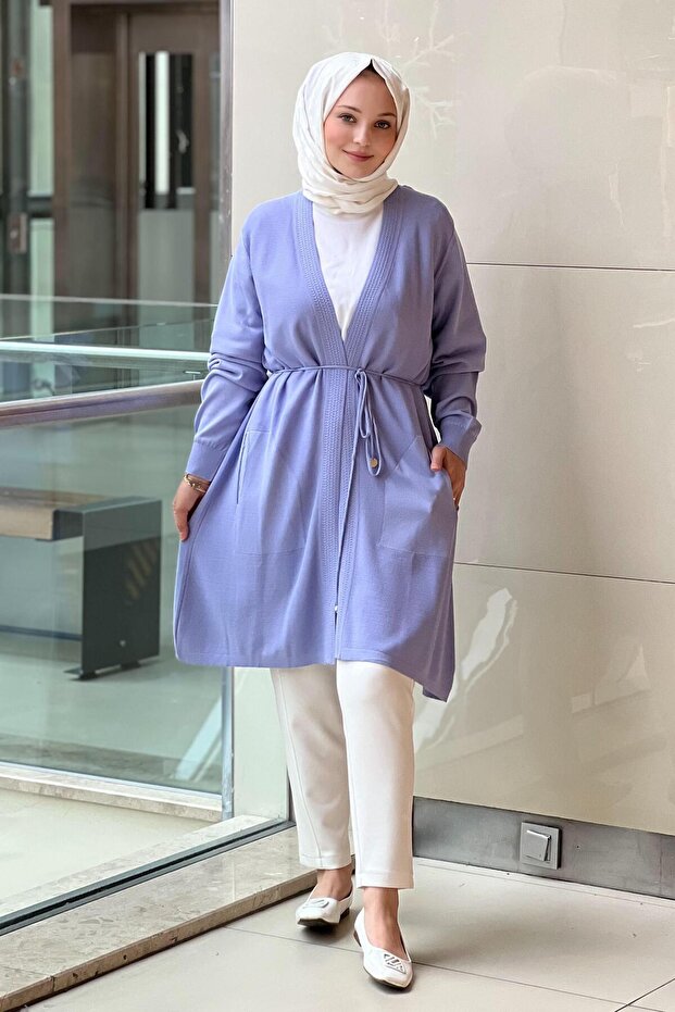 Önü Açık Merserize Hırka - 4