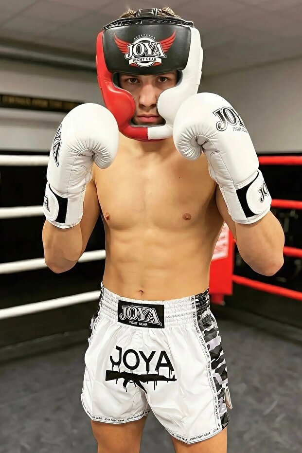 Thai Beyaz Kick Boks Eldiveni Gerçek Deri - 4