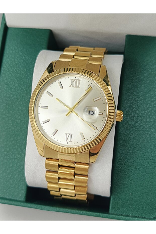 Men's Steel Wristwatch with Calendar
