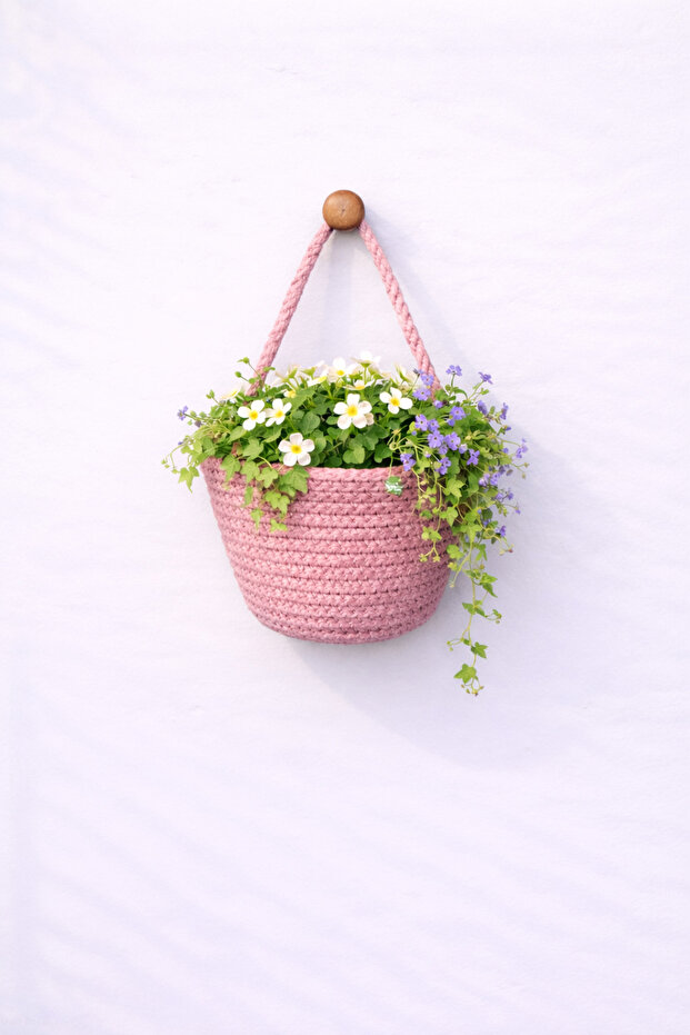 Decorative Mini Basket Organizer Mini Flower Basket 12X10 cm Plant and Vine Not Included