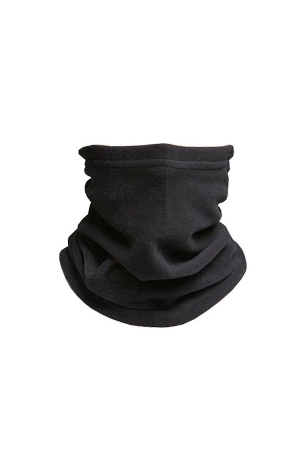 Kışlık Siyah Polar Boyunluk Bere - 3