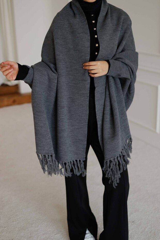 Triko Şal Panço - 5