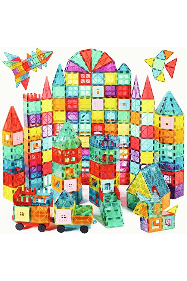 100 PCS Magnetic Building Tiles Set, STEM Educational Magnet Blocks for Kids 3+, 3D Construction Toy