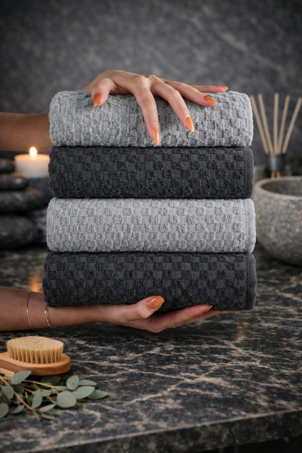 Shal 100% Cotton Set of 4 50x90cm Hand / Face Towels